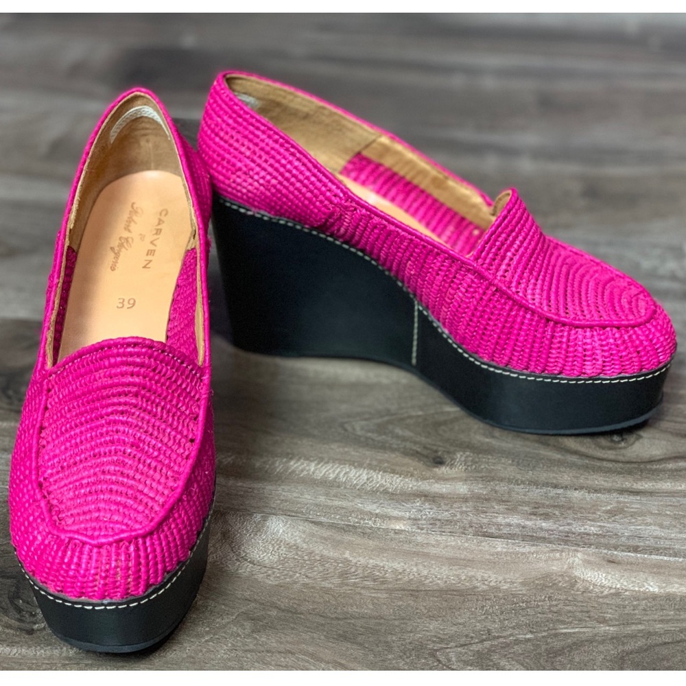 Carven x Robert Cleregie Fuchsia Uguette Wedges